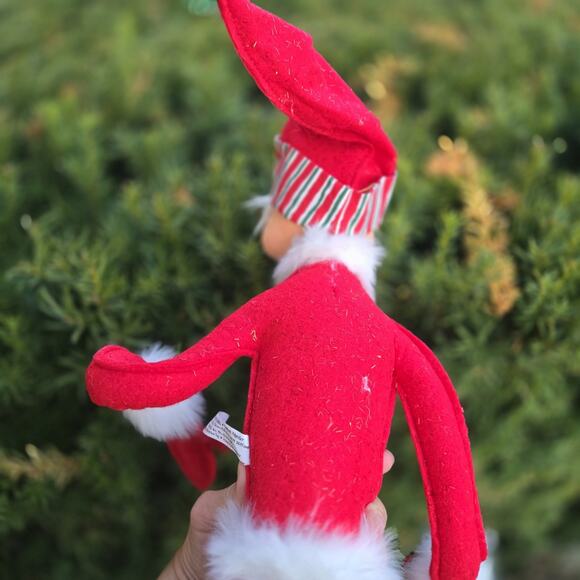 Annalee Christmas Elf Red & White Tall Posable Flexible Legs - Picture 4 of 6